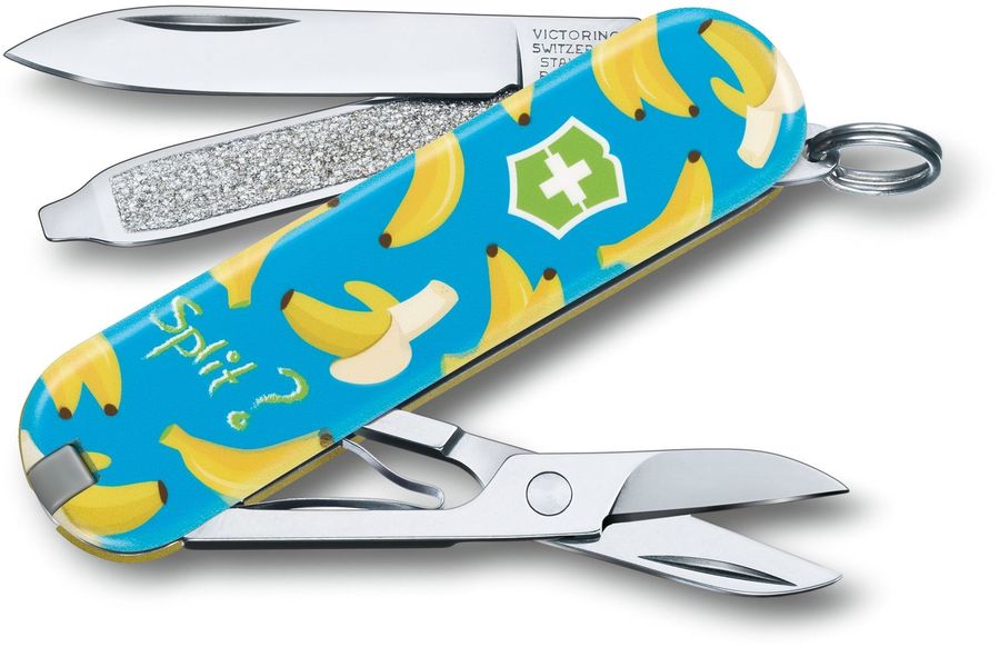 Нож перочинный Victorinox Classic LE2019 Banana Split (0.6223.L1908) 58мм 7функц. желтый/голубой подар.коробка