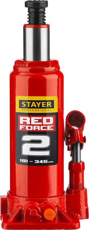 Домкрат Stayer Red Force 43160-2_z01 бутылочный гидравлический красный