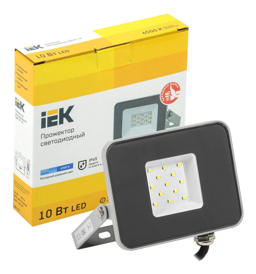 Прожектор уличный IEK СДО светодиодный 10Вт корп.алюм.серый (LPDO701-10-K03)