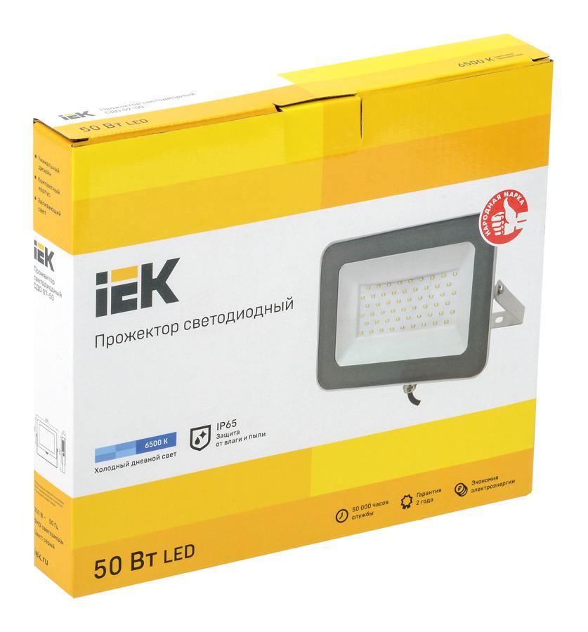 Прожектор уличный IEK СДО светодиодный 50Вт корп.алюм.серый (LPDO701-50-K03)