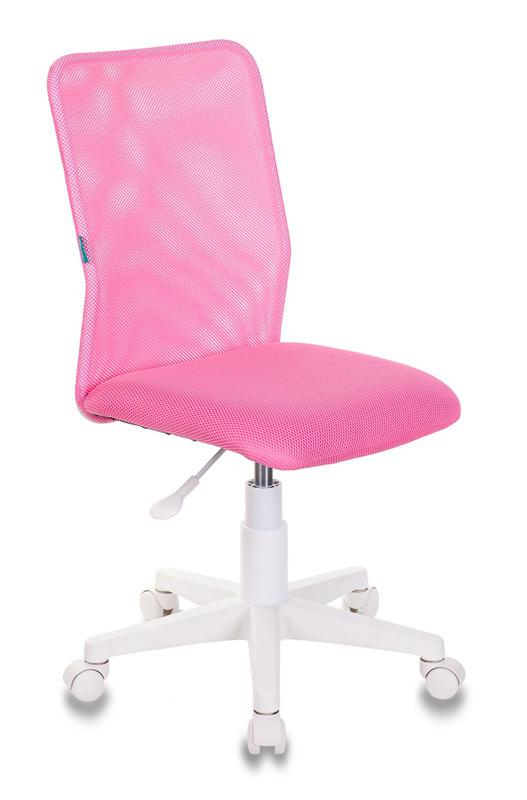 Кресло детское Бюрократ KD-9 розовый TW-06A TW-13А сетка/ткань крестов. пластик пластик белый