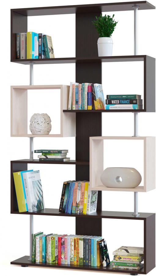 Стеллаж Сокол СТ-2 пол.:6 единая венге/беленый дуб (СТВ5БД5)