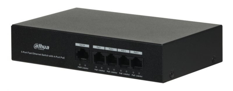 Коммутатор Dahua DH-PFS3005-4ET-36 (L2) 4x100Мбит/с 4PoE+ 36W неуправляемый