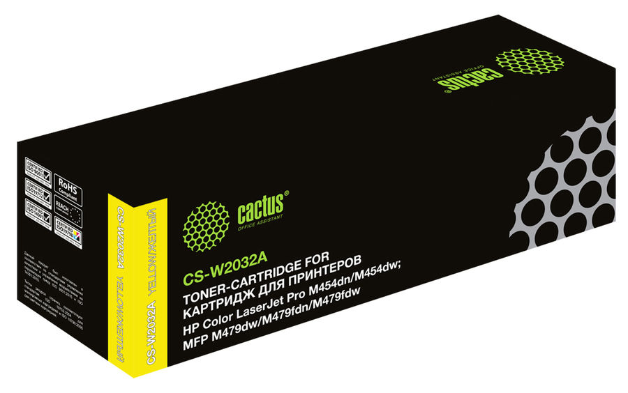 Картридж лазерный Cactus CS-W2032A W2032A (есть ограничения по прошивке) желтый (2100стр.) для HP LJ M454/MFP M479