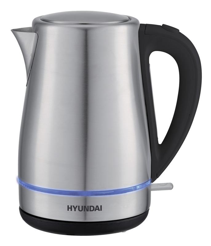 Чайник электрический Hyundai HYK-S3020 1.7л. 2200Вт серебристый матовый/черный (корпус: металл)