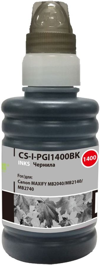 Чернила Cactus CS-I-PGI1400BK черный пигментный 100мл для Canon MAXIFY MB2040/MB2140/MB2740