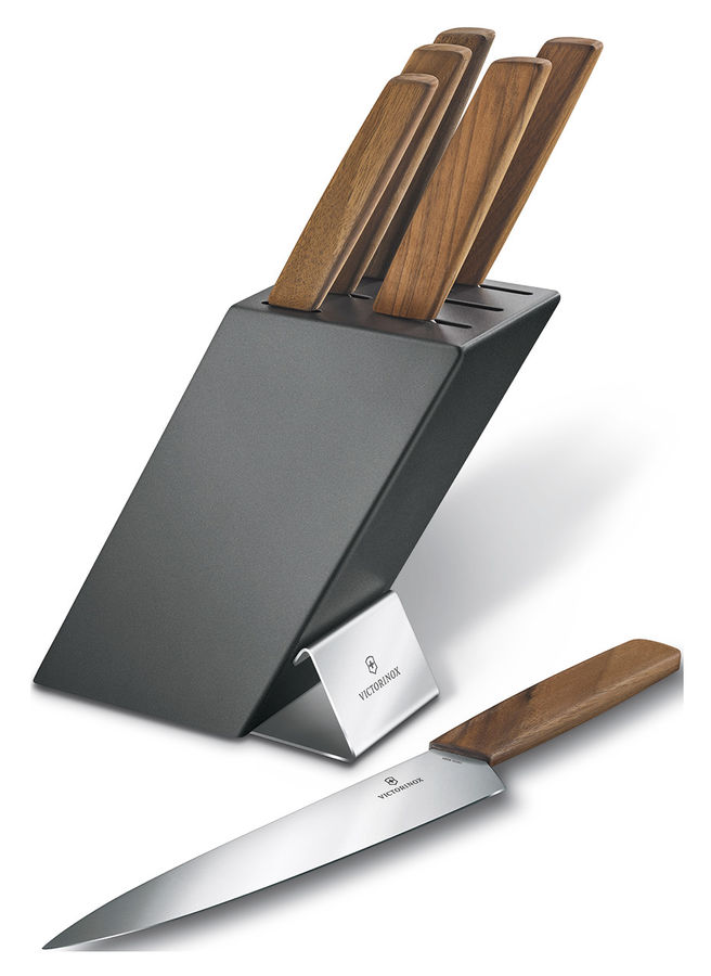 Набор ножей кухон. Victorinox Swiss Modern Cutlery Block (6.7186.6) компл.:6шт дерево карт.коробка