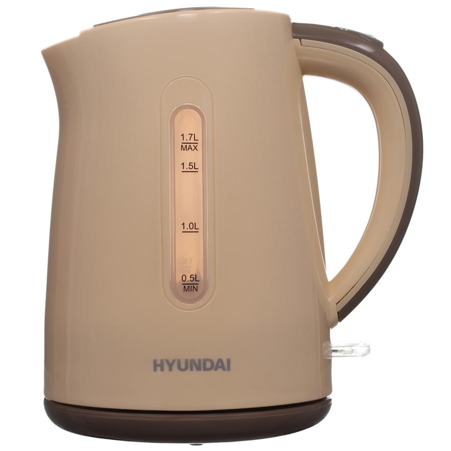 Чайник электрический Hyundai HYK-P2022 1.7л. 2200Вт бежевый/коричневый (корпус: пластик)