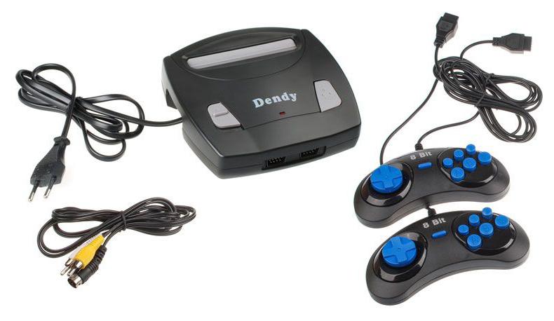 Игровая консоль Dendy Classic 8bit черный в комплекте: 255 игр Little