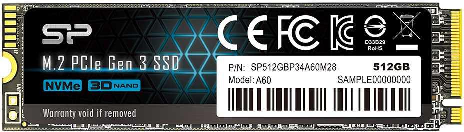 Накопитель SSD Silicon Power PCIe 3.0 x4 512GB SP512GBP34A60M28 M-Series M.2 2280
