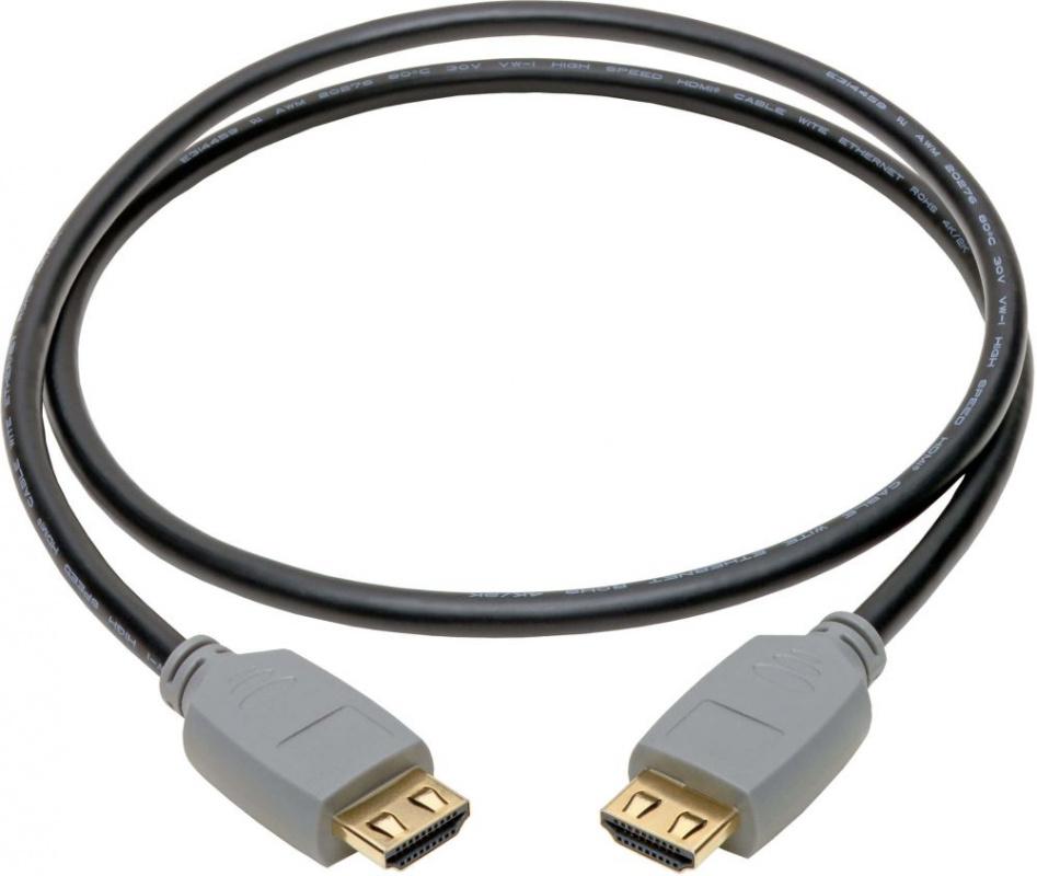 Кабель аудио-видео Tripplite HDMI (m)/HDMI (m) 0.9м. позолоч.конт. черный/серый (P568-003-2A)