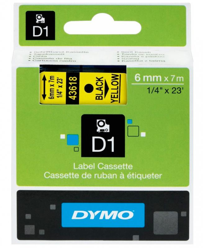 Картридж ленточный Dymo D1 S0720790 черный/желтый для Dymo