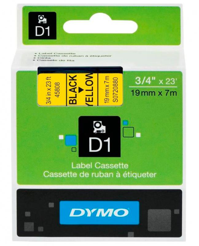 Картридж ленточный Dymo D1 S0720880 черный/желтый для Dymo