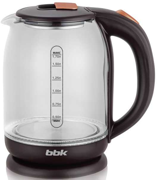 Чайник электрический BBK EK1727G 1.7л. 2200Вт коричневый корпус: стекло/пластик