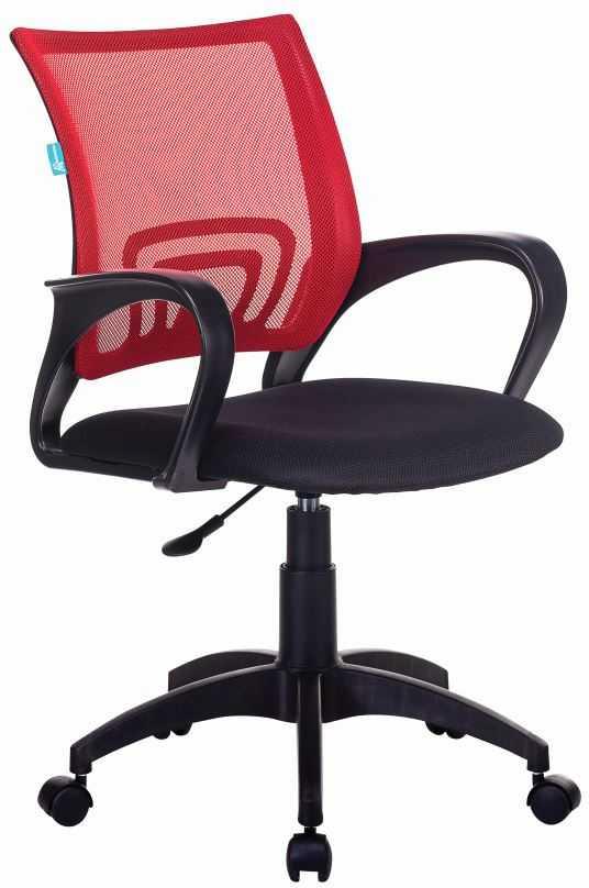 Кресло Бюрократ CH 696 красный TW-35N сиденье черный TW-11 сетка/ткань крестов. пластик