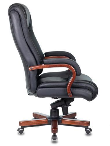 Кресло руководителя Бюрократ T-9925WALNUT черный кожа/иск.кожза крестов. металл/дерево