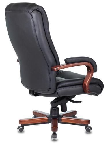 Кресло руководителя Бюрократ T-9925WALNUT черный кожа/иск.кожза крестов. металл/дерево