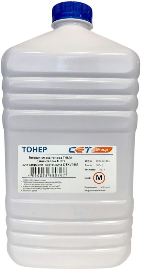 Тонер Cet TF8M/TF8D CET7497-463 пурпурный бутылка 463гр. (в компл.:девелопер) для принтера Canon C3325i/3330i/3320