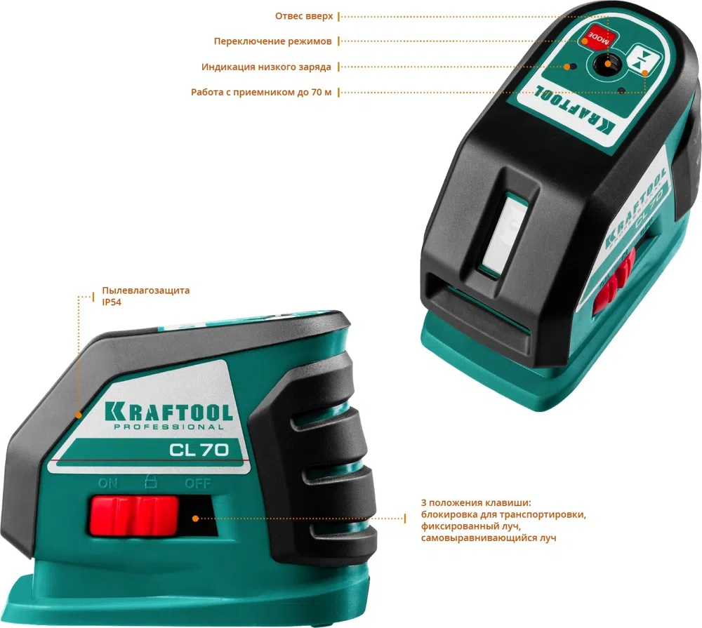 Нивелир лазерн. Kraftool 34660-4 цв.луч. красный 2луч.