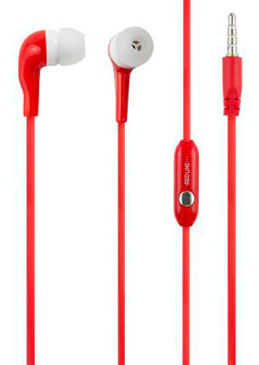 Гарнитура вкладыши Redline Stereo Headset E01 1.2м красный проводные в ушной раковине (УТ000012587)