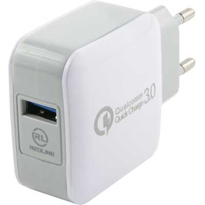 Сетевое зар./устр. Redline NQC-4 18W 2.4A USB универсальное белый (УТ000016519)