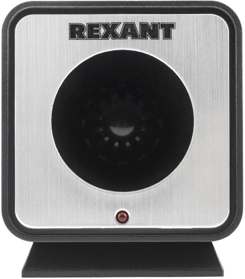 Отпугиватель Rexant 71-0009 ультразвуковой стационарный 7Вт 30-70 кГц р.д.:60м черный/серебристый