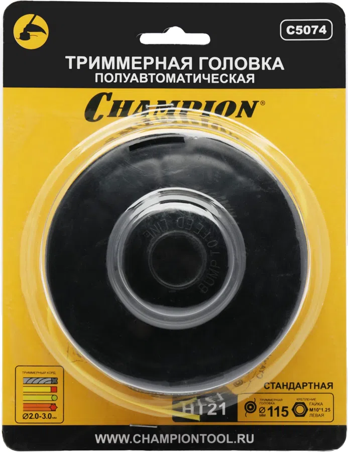 Катушка для садовых триммеров Champion HT21 d=3мм L=3м для Champion: Т233, Т256 ,Т263, Т266, Т333, Т334FS, Т336, Т337, Т436, Т437, Т516, Т517, ET1004A, ET1200A; ECHO: SRM-22GES, SRM-2305SI, SRM- 2655SI, SRM-330ES, SRM-350ES, SRM-4605; HUSQVARNA: 122L, 12