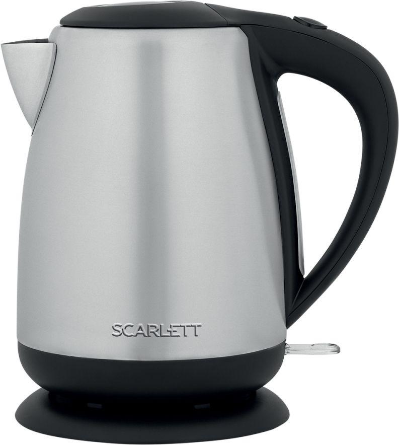 Чайник электрический Scarlett SC-EK21S93 1.7л. 2200Вт нержавеющая сталь/черный (корпус: нержавеющая сталь)