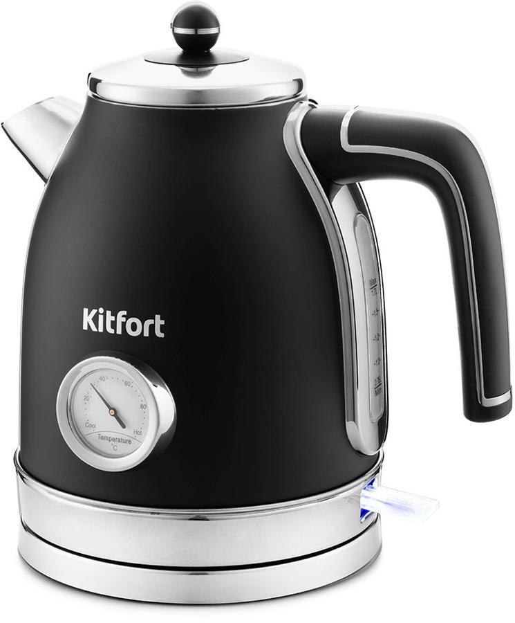 Чайник электрический Kitfort KT-6102-1 черный корпус: металл/пластик (КТ-6102-1)