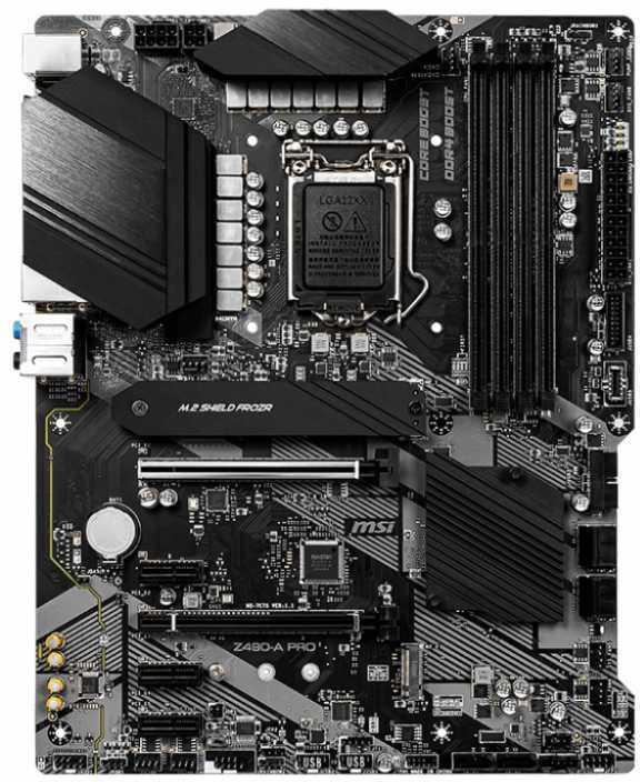 Материнская плата MSI Z490-A PRO Soc-1200 Intel Z490 4xDDR4 ATX AC`97 8ch(7.1) 2.5Gg RAID+HDMI+DP