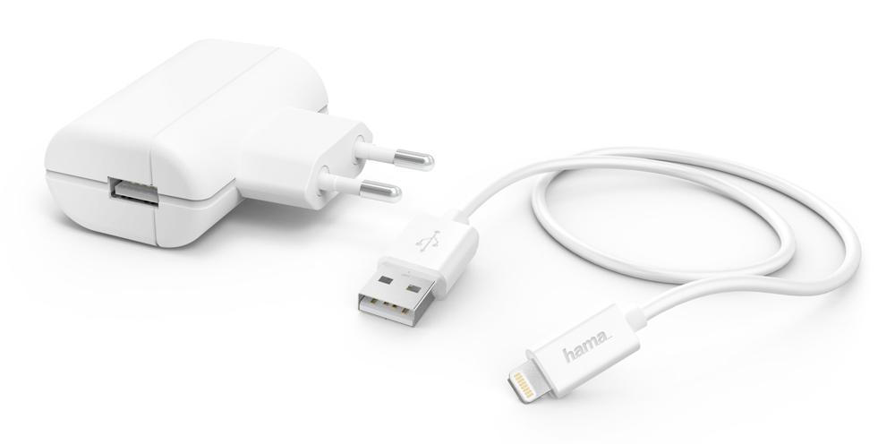 Сетевое зар./устр. Hama H-183265 2.4A USB для Apple белый (00183265)