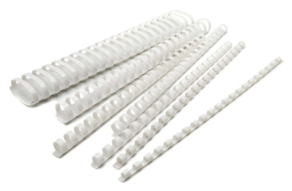 Пружины для переплета пластиковые Silwerhof d=6мм 2-20лист A4 белый (100шт) (1373584)