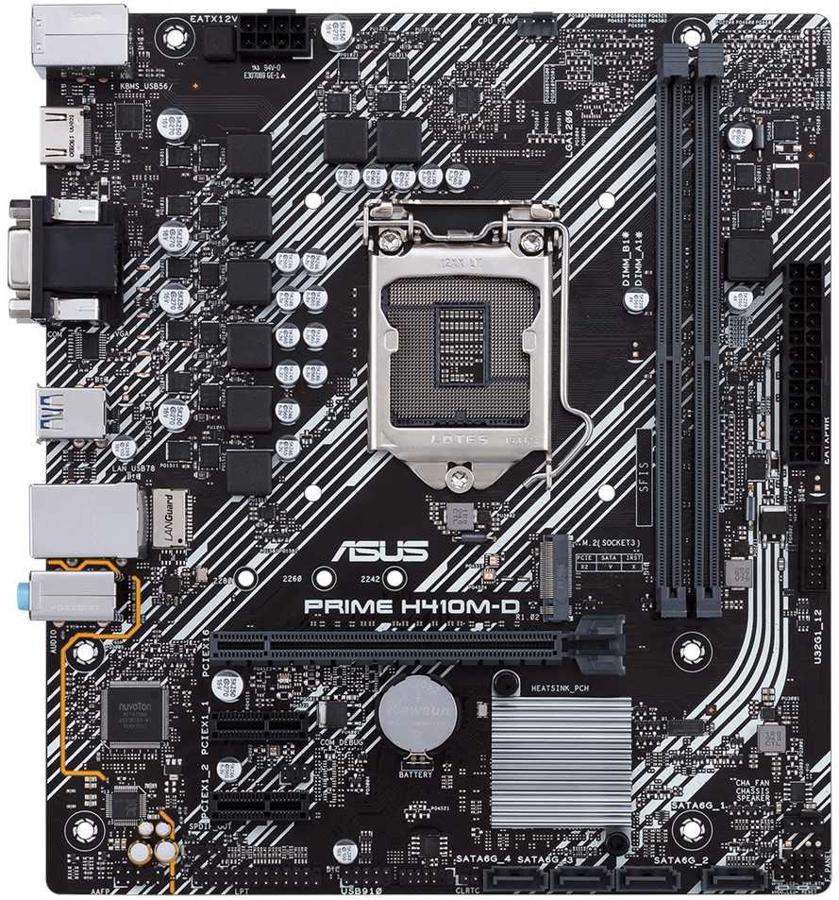 Материнская плата Asus PRIME H410M-D Soc-1200 Intel H410 2xDDR4 mATX AC`97 8ch(7.1) GbLAN+VGA+HDMI