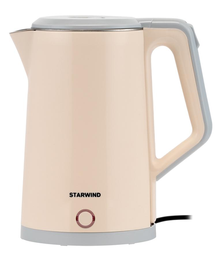 Чайник электрический Starwind SKS2062 1.7л. 1500Вт бежевый/серый (корпус: пластик)
