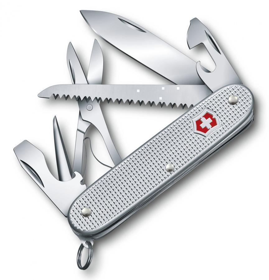 Нож перочинный Victorinox Farmer X Alox (0.8271.26) 93мм 10функц. серебристый карт.коробка