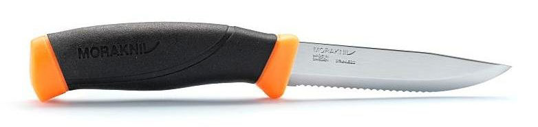 Нож Morakniv Companion F Serrated (11829) стальной лезв.103мм серрейт. заточка черный/оранжевый