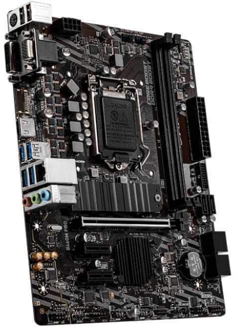 Материнская плата MSI B460M PRO Soc-1200 Intel B460 2xDDR4 mATX AC`97 8ch(7.1) GbLAN+VGA+DVI+HDMI