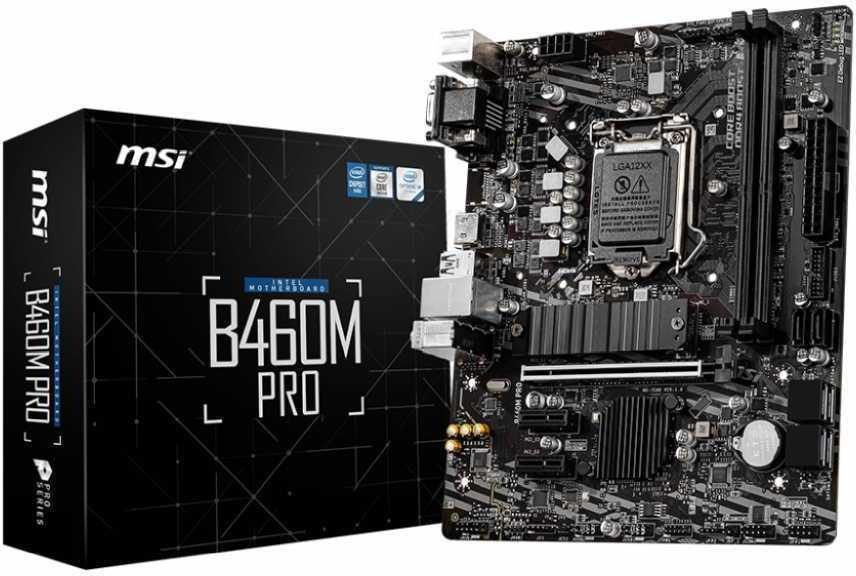 Материнская плата MSI B460M PRO Soc-1200 Intel B460 2xDDR4 mATX AC`97 8ch(7.1) GbLAN+VGA+DVI+HDMI