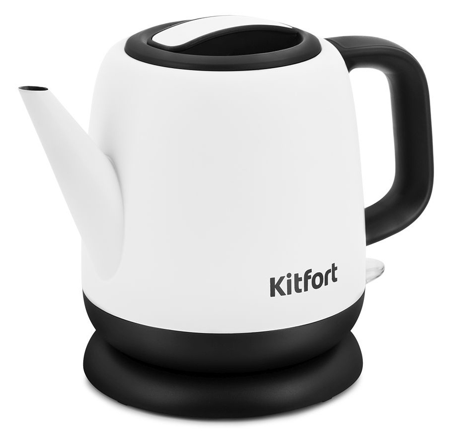 Чайник электрический Kitfort KT-6112 1л. 1630Вт белый/черный корпус: металл/пластик (КТ-6112)