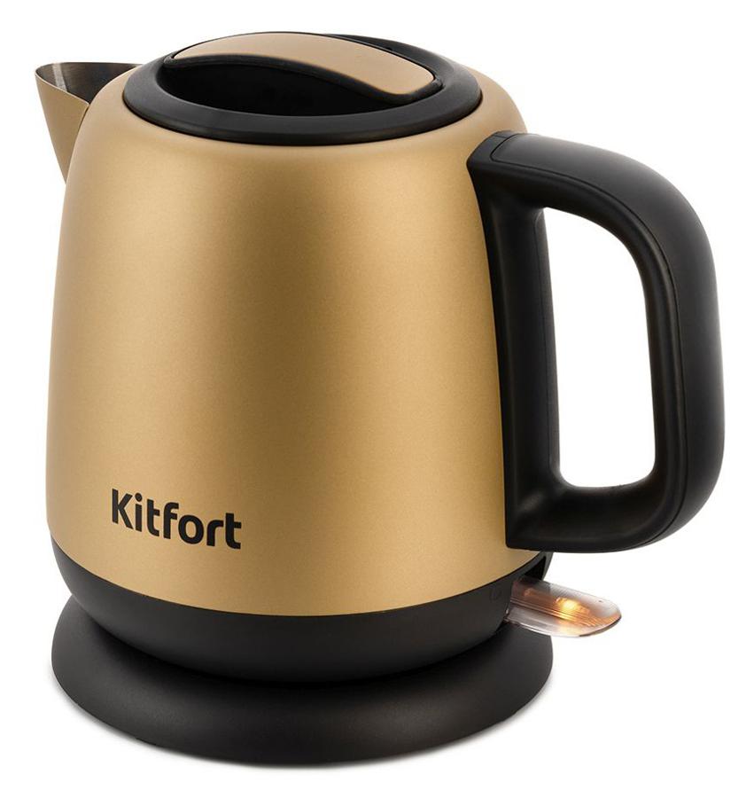 Чайник электрический Kitfort KT-6111 1л. 1630Вт золотистый/черный корпус: металл/пластик (КТ-6111)