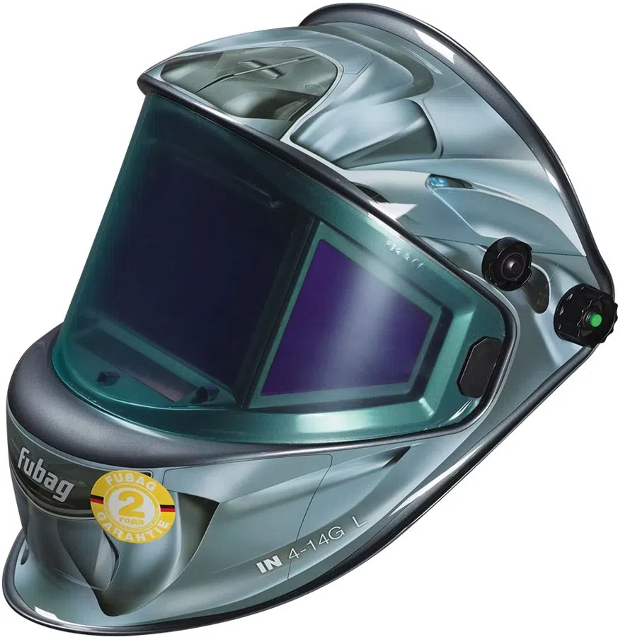 Маска сварщика Fubag IN 4-14G L филь.:хамел. кл.:1/1/1/1 см.экр.115x85мм серебристый (31540)