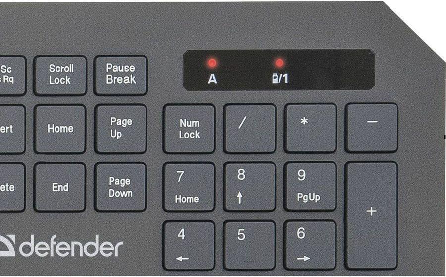 Клавиатура + мышь Defender Berkeley C-925 клав:черный мышь:черный/красный USB беспроводная slim Multimedia Touch (45925)