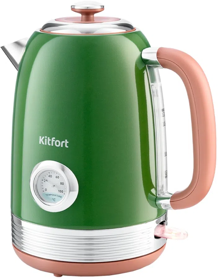 Чайник электрический Kitfort КТ-6110 1.7л. 2200Вт зеленый корпус: металл/пластик