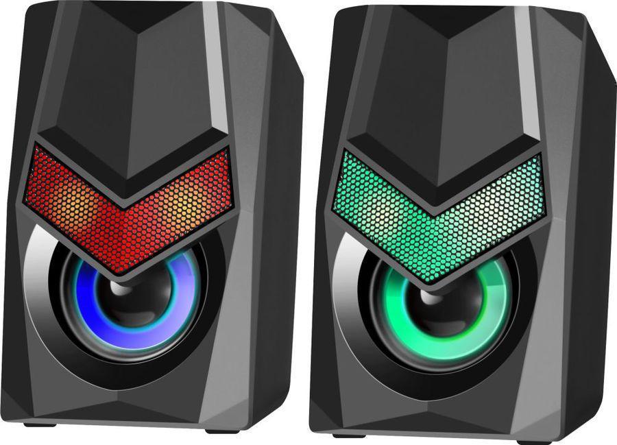 Колонки Defender Solar 1 2.0 черный 6Вт портативные