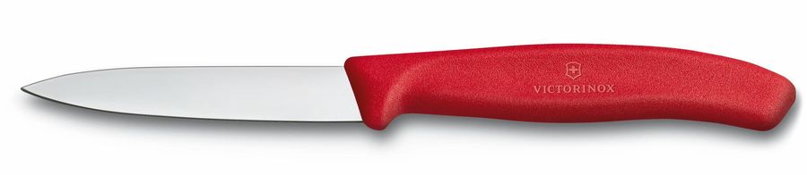 Нож кухонный Victorinox Swiss Classic (6.7601) стальной разделочный для овощей лезв.80мм прямая заточка красный