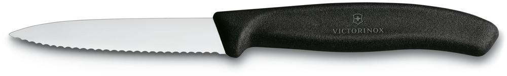 Нож кухонный Victorinox Swiss Classic (6.7633) стальной разделочный для овощей лезв.80мм серрейт. заточка черный