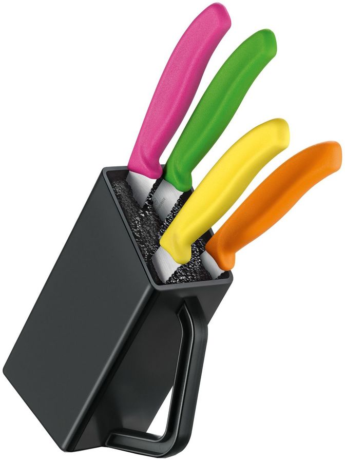 Набор ножей кухон. Victorinox Swiss Classic (6.7126.4) компл.:4шт с подставкой ассорти/черный
