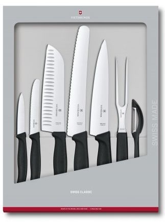 Набор ножей кухон. Victorinox Swiss Classic (6.7133.7G) компл.:7предм. черный подар.коробка