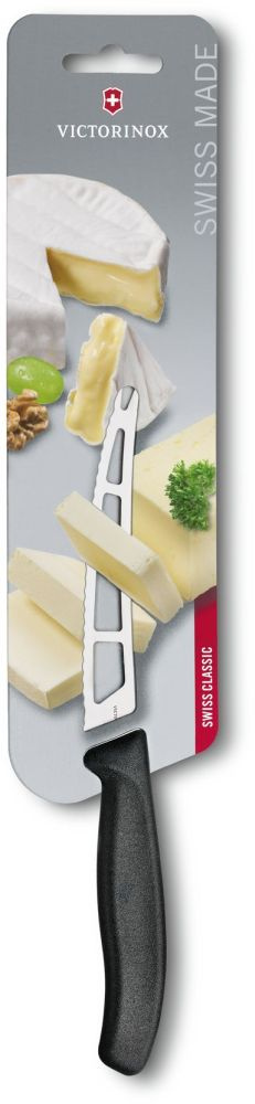 Нож кухонный Victorinox Swiss Classic (6.7863.13B) стальной для масла/сыра лезв.130мм серрейт. заточка черный блистер