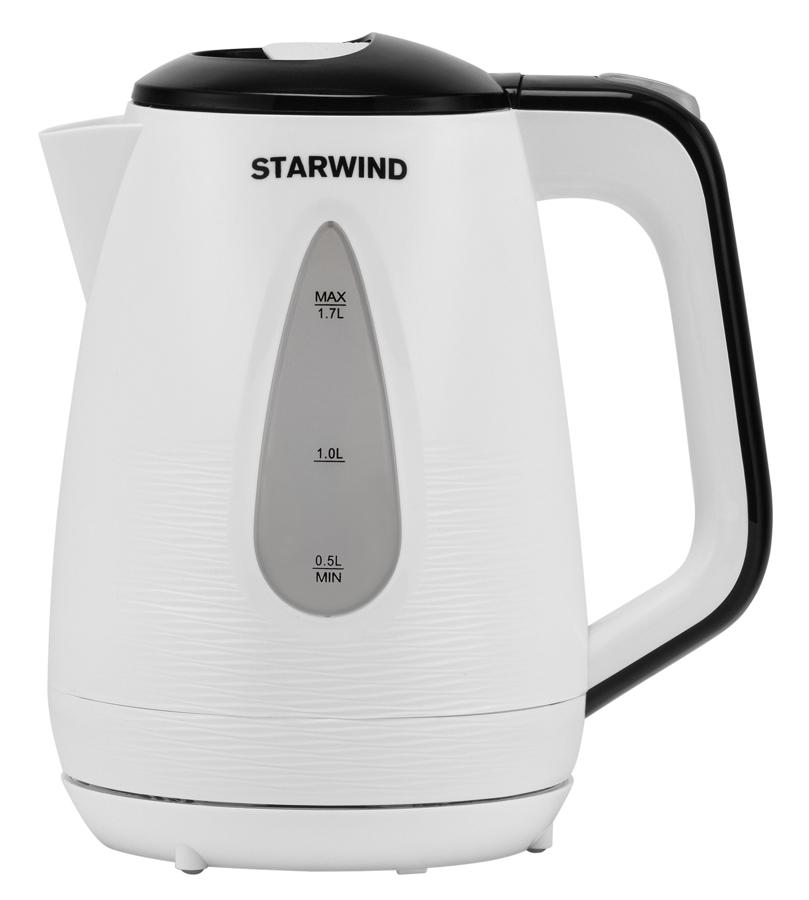 Чайник электрический Starwind SKP3213 1.7л. 2200Вт белый/черный (корпус: пластик)